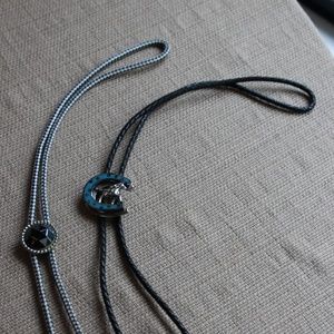 Bolo Ties. Silver, Turquoise